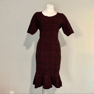 Dress Barn fitted cheetah print sweater dress